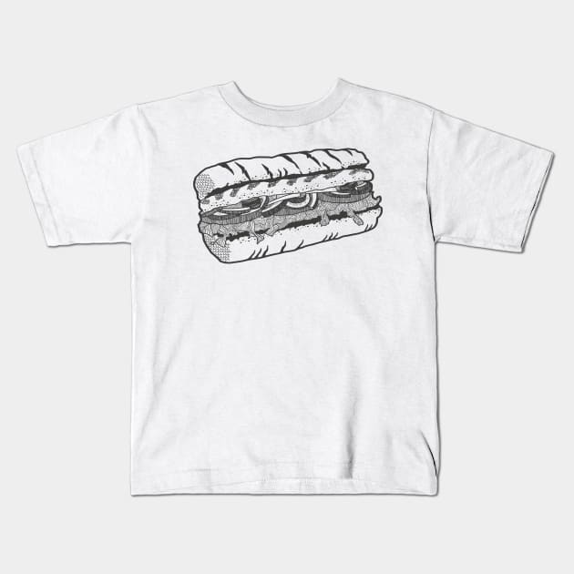 Food Masquerade BW Kids T-Shirt by freshinkstain